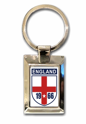 England 1966 chrome metal keyring
